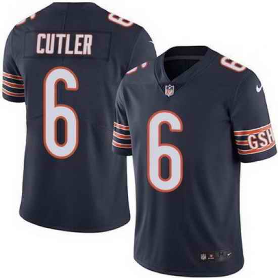 Nike Bears #6 Jay Cutler Navy Blue Mens Stitched NFL Limited Rush Jersey